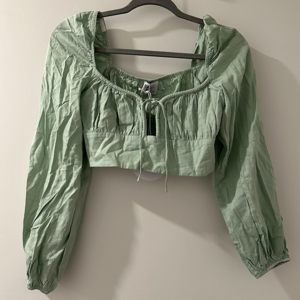 Princess Polly Empress of Love Long Sleeve Top Sage